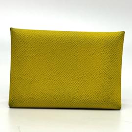 Hermès-Portafoglio in pelle gialla Hermes-Giallo