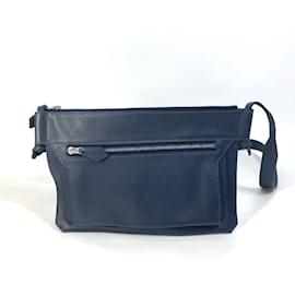 Hermès-Hermes Navy Leather Shoulder Bag-Navy blue
