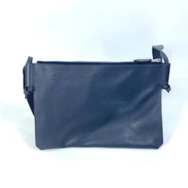 Hermès-Hermes Navy Leather Shoulder Bag-Navy blue