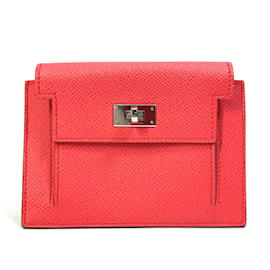 Hermès-Monedero compacto Kelly Pocket de Hermès-Rosa