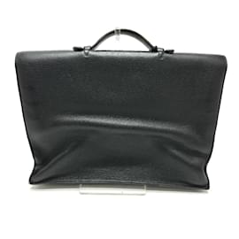 Hermès-Hermes Black Leather Briefcase-Black