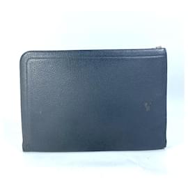 Hermès-Hermes Gray Leather Clutch Bag-Brown