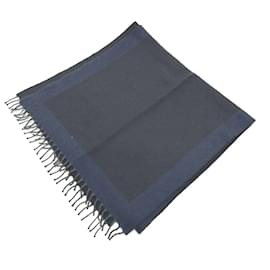 Hermès-Hermes Black Fringe Scarf-Black
