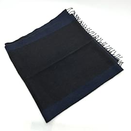 Hermès-Hermes Black Fringe Scarf-Black