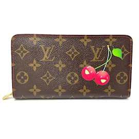 Louis Vuitton-Louis Vuitton Monogram Cherry Reißverschluss Langbörse-Braun