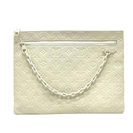 Louis Vuitton-Louis Vuitton Taurillon Clemence Clutch Bag-White