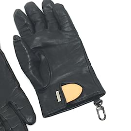 Louis Vuitton-Louis Vuitton MP2429 Gon LV Staples Gloves-Black