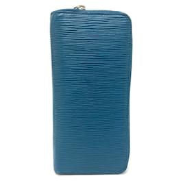 Louis Vuitton-Louis Vuitton Epi Zip Around Long Wallet-Blue