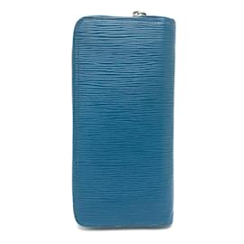 Louis Vuitton-Louis Vuitton Epi Zip Around Long Wallet-Blue