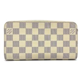 Louis Vuitton-Portafoglio lungo Damier Azur N60019 di Louis Vuitton-Bianco