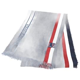 Louis Vuitton-Xale de lã navy Louis Vuitton-Azul marinho