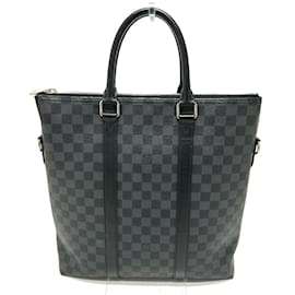 Louis Vuitton-Louis Vuitton N40000 Damier Graphite Tote Bag-Black