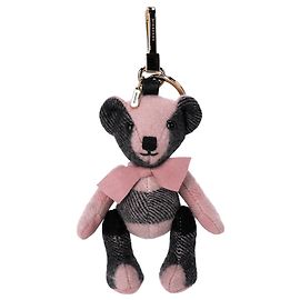 Porte-clés Burberry Thomas Bear Check en cachemire rose Marron Rose