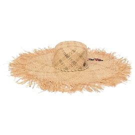 Maison Michel Ursula Open Large Brim Hat in Beige Raffia Beige
