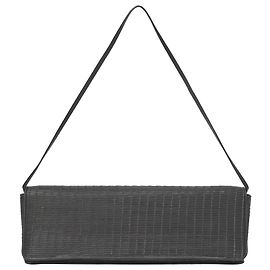 Clutch trançado Giorgio Armani com alça de ombro em couro preto Preto