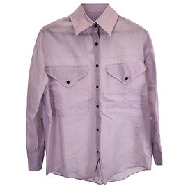 Camicia Birdie Khaite in seta lavanda Porpora