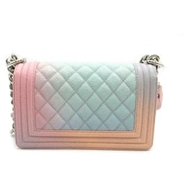 Chanel-Chanel Boy Chanel Chain Shoulder Bag Leather Shoulder Bag 25369538 in Great Condition-Pink