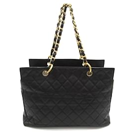 Chanel-Chanel Matelasse Chain Tote Leather Tote Bag 6431405 in Great Condition-Black