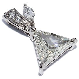 Autre Marque Pingente de diamante K18WG corte triangular superior Outro