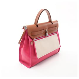 Hermès-Hermes Ale Bag Zip Leather Shoulder Bag in Very Good Condition-Pink