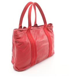 Hermès-Sac à main en cuir Hermes Caravan Horizontal MM en très bon état-Rouge