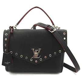 Louis Vuitton-Louis Vuitton My Lock Me Studs Leather Shoulder Bag M51494 in Great Condition-Black