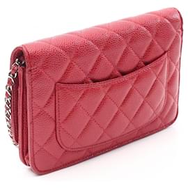 Chanel-Chanel Matelassé Schultertasche aus Leder 22765690 in gutem Zustand-Rot