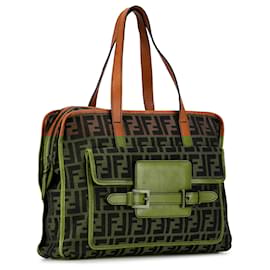 Fendi-Fendi Brown Zucca Canvas Pocket Handbag-Brown
