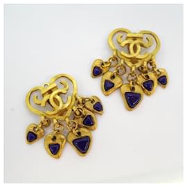 Chanel-Chanel Gold Plated Clip Earrings with Heart Motif-Other