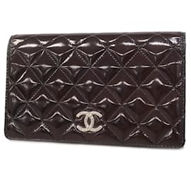 Chanel-Chanel Long Wallet in Black Patent Leather-Black