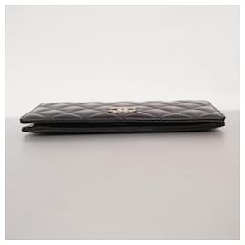 Chanel-Chanel Long Wallet in Black Patent Leather-Black