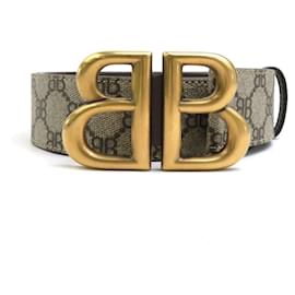 Balenciaga-Cinto de couro Balenciaga x Gucci para homens-Marrom