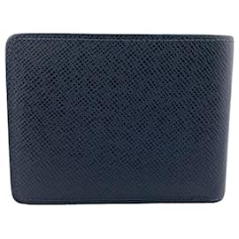 Louis Vuitton-Louis Vuitton Navy Leather Bill Wallet-Navy blue