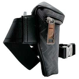 Autre Marque-Gray Coated Canvas Fanny Pack-Brown