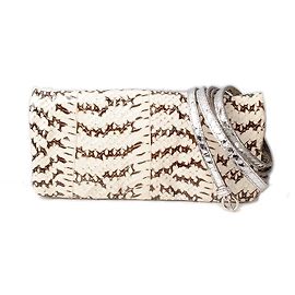 Miu Miu Python-Leder 2-Wege Schulter-/Clutch-Tasche Braun