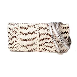 Miu Miu Python Leather 2way Shoulder/Clutch Bag Brown