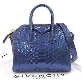 Givenchy Antigona Mini 2-Way Handbag Metallic Blue Blue