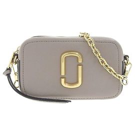 Autre Marque MARC JACOBS Bolsa de Ombro Softshot 17 em Couro Cinza Cinza