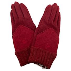 Luvas de lã e nylon Dior Bordeaux