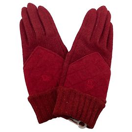Dior Wool Nylon Gloves Dark red