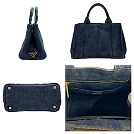 Prada-Bolsa de mão em denim Canapa da Prada-Outro