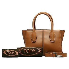 Mini bolsa de mão em couro Holly Stitch 2WAY marrom da Tod's Marrom