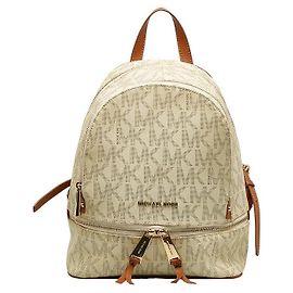 Michael Kors Logo PVC Leather Backpack White