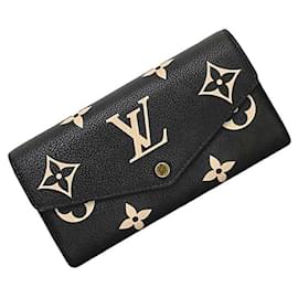 Louis Vuitton-Portefeuille long bi-fold Monogram Empreinte Louis Vuitton-Noir,Beige,Monogramme