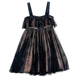 Mini-Spitzenkleid Galliano, schwarzes Spitzenkleid, Y2K-Stil Schwarz Pink