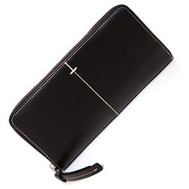 Tod's Dark Brown Leather Long Wallet Dark brown