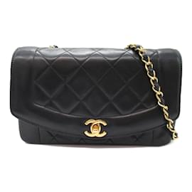 Chanel-Chanel Matelasse Diana Chain Shoulder Bag-Black