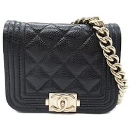 Chanel-Sac à épaule Chanel Boy Chanel Chain Pochette-Noir