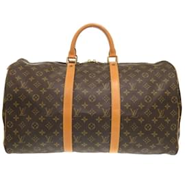 Louis Vuitton-Louis Vuitton Keepall 50 Monogram M41426 Boston Bag-Brown