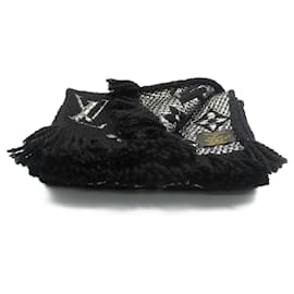 Louis Vuitton-Louis Vuitton Black Wool Scarf-Black